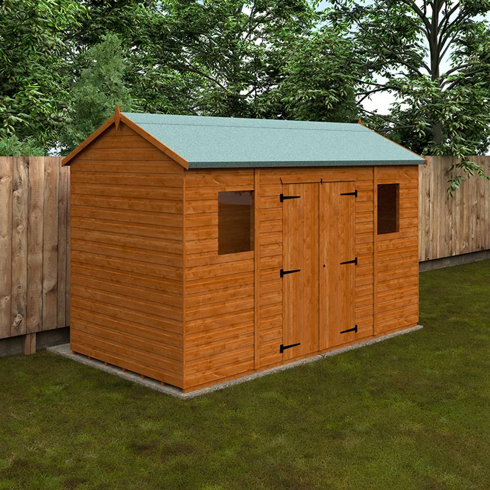 Buttercup Farm 12 x 6 Feet Workman Apex 12mm Shed - Solid Wood/Softwood/Pine in Burnt Orange 2