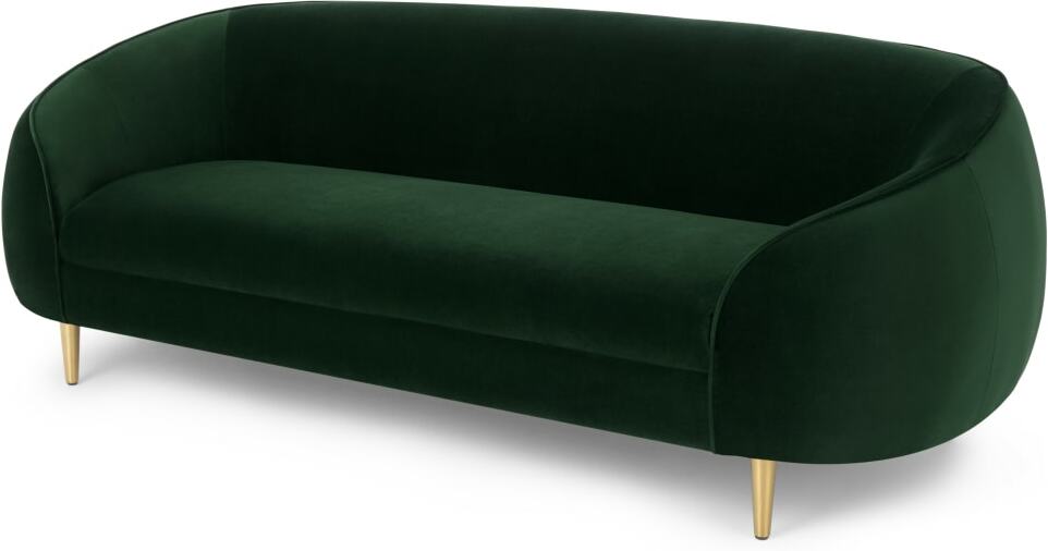Trudy 3 Seater Sofa, Pine Green Velvet