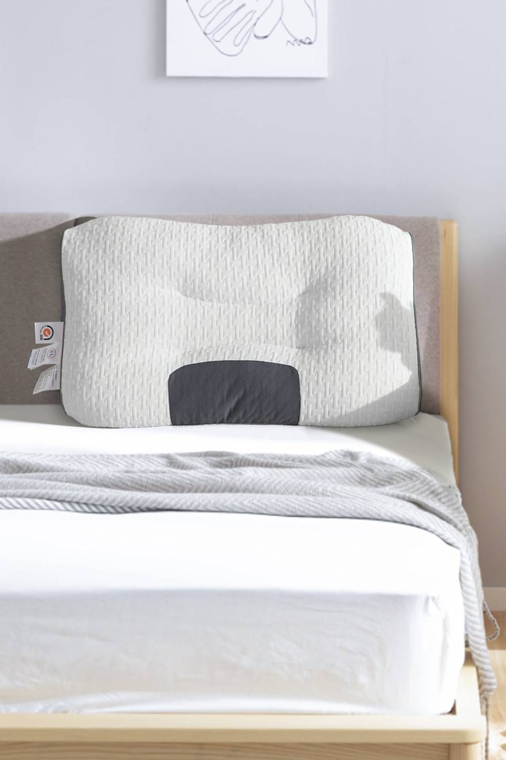 Height Adjustable Wave Pillow Core Without Pillowcase in White