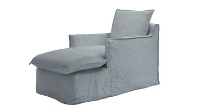 Isaac Chaise Armchair in Buttermere Baylee Viscose Linen - sofa.com