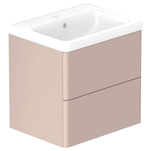 Nexa By VADO Veva Sunset Pink Wall Hung Vanity Unit & Ceramic Basin - 600mm