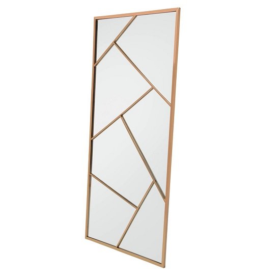 Betty Contemporary Floor Standing Mirror With RoseGold Frame