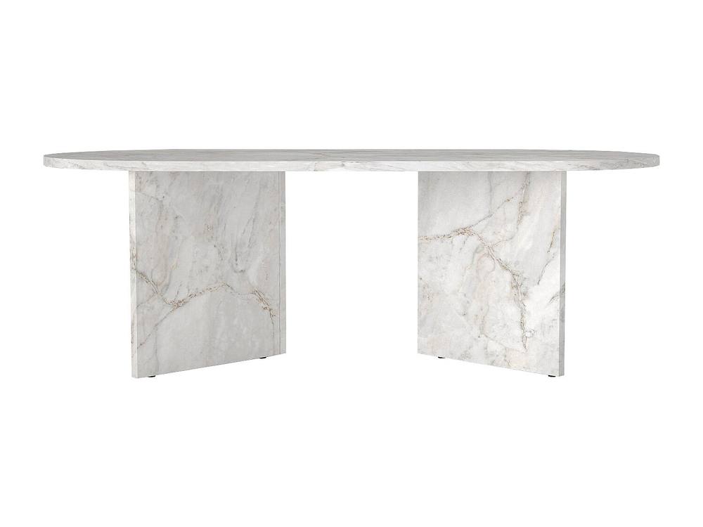 Vente-unique Coffee Table - White Marble Effect - TOPANIA