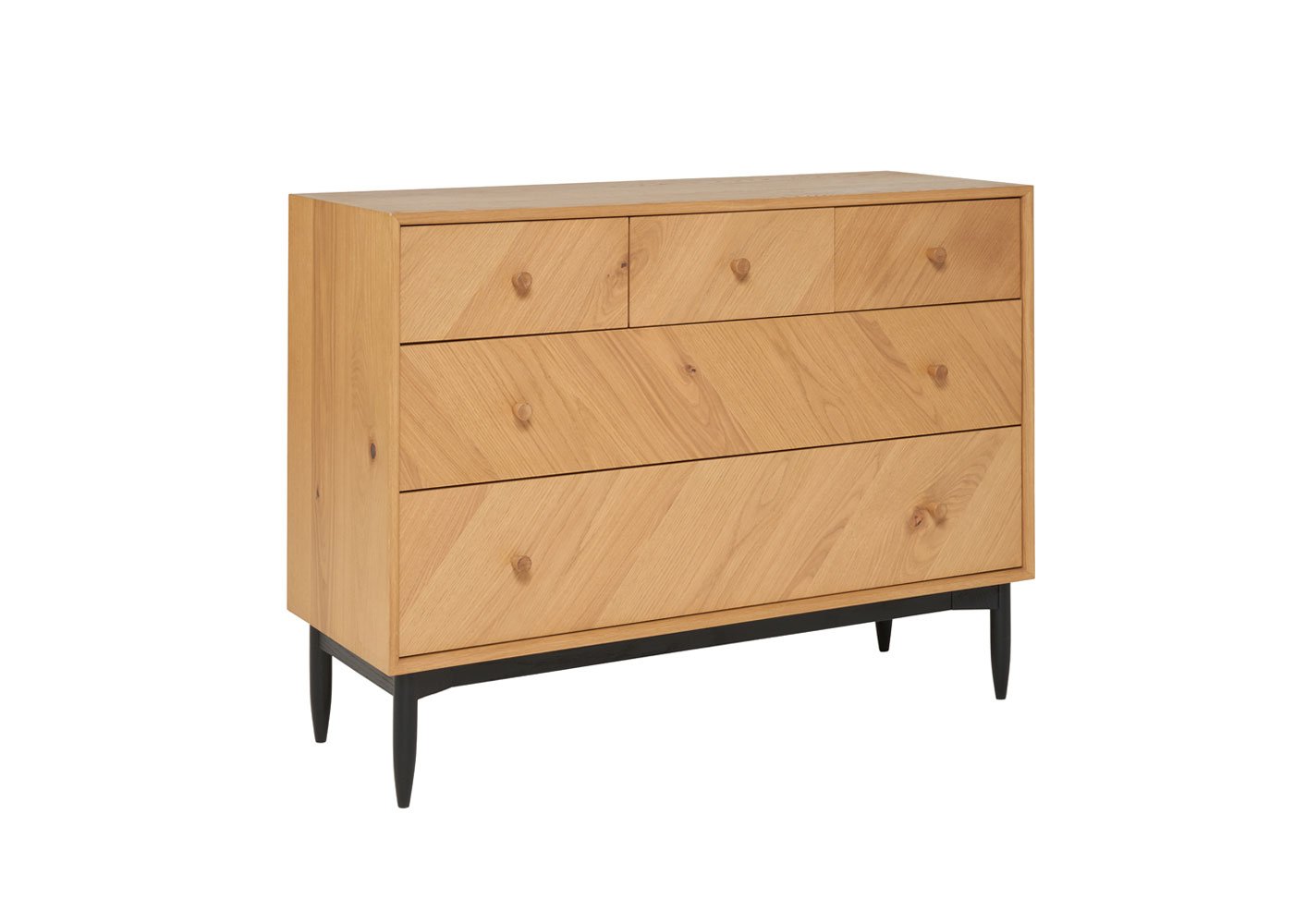 Ercol Monza 5 Drawer Wide Chest Oak