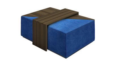 Astaire Modular Coffee Table Set Footstool in Cobalt Smart Velvet - sofa.com