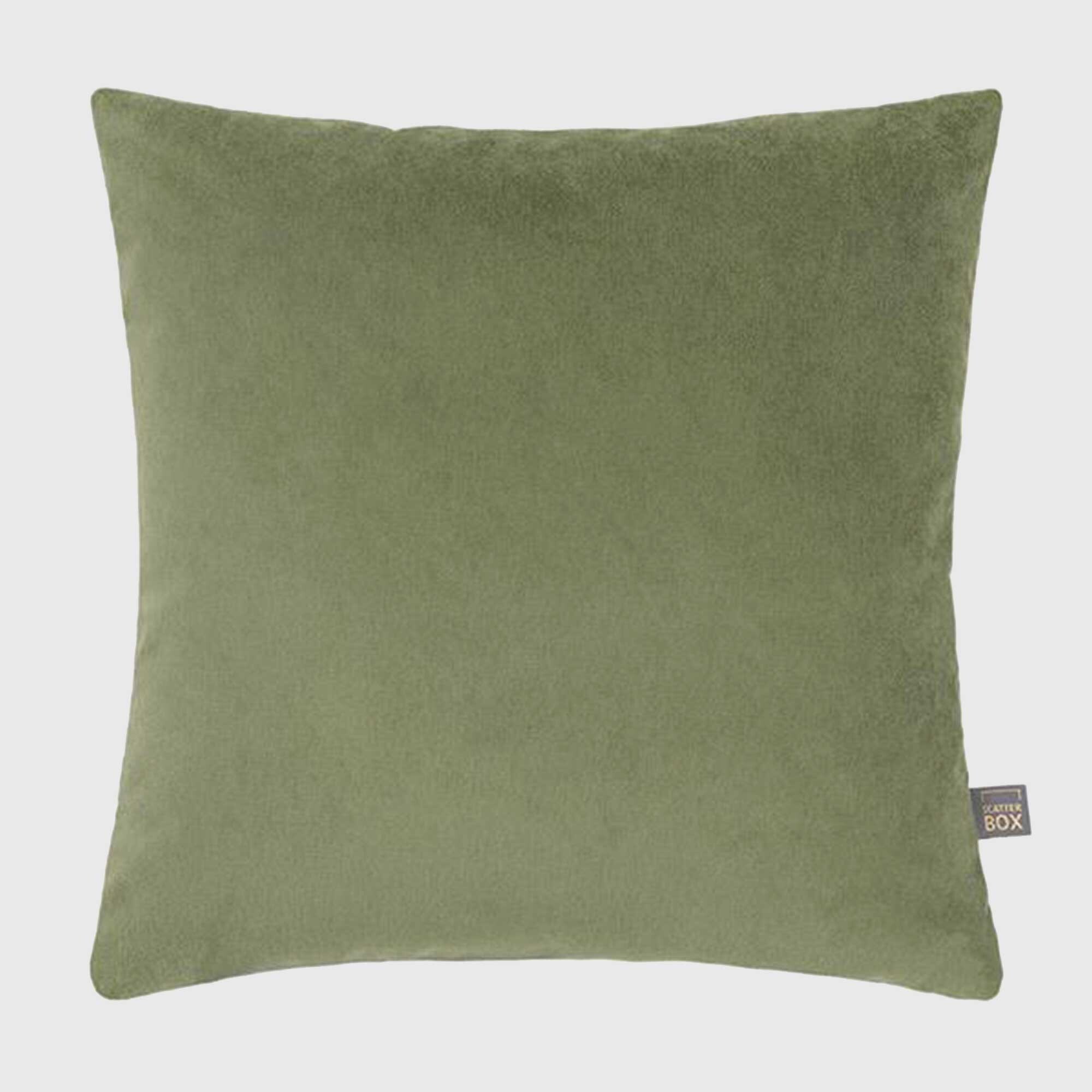 Plush Green Velvet Cushion, Square | Barker & Stonehouse
