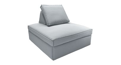 Harry Large Pouffe with bolster cushion in Sealion Smart Cotton - sofa.com
