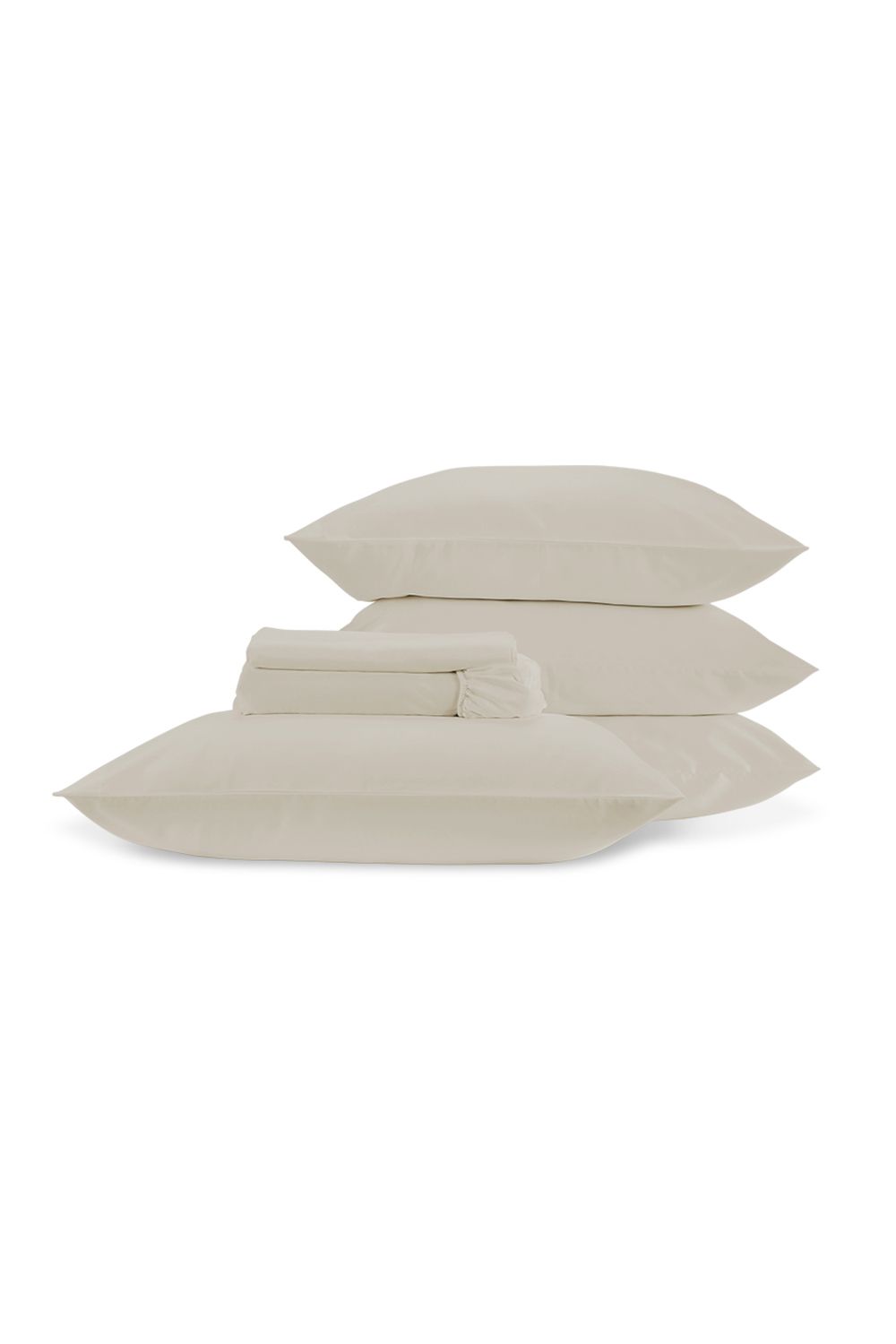 CHRISTY 400TC Luxury Cotton Sateen Plain Dye Full Sheet Bundle in Cream