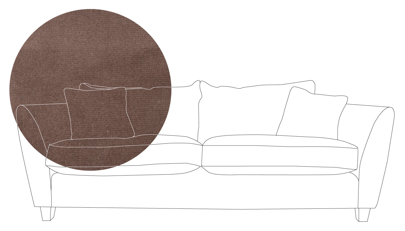 Heal's Torino 3 Seater Sofa Velvet Mink Black Feet