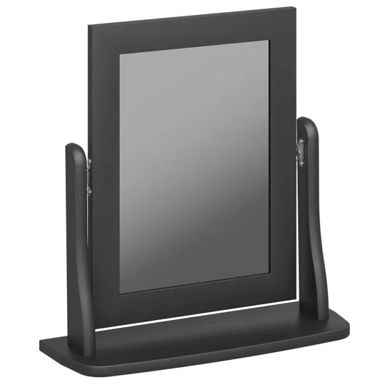Baroque Dressing Table Mirror In Black Wooden Frame