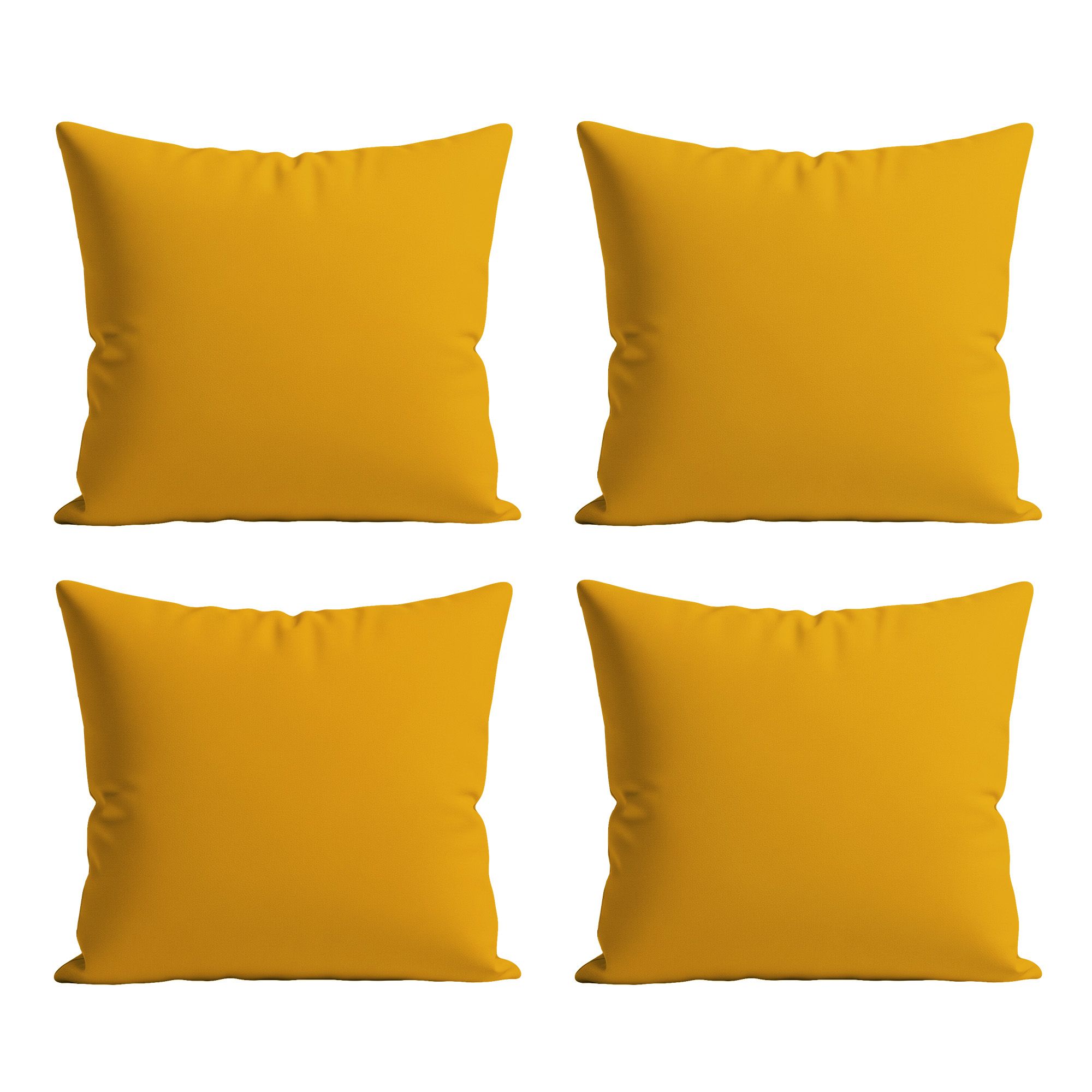Snug City Waterproof Outdoor Garden Patio Cushion Cover & Inner Square Pack Of 4 in Yellow