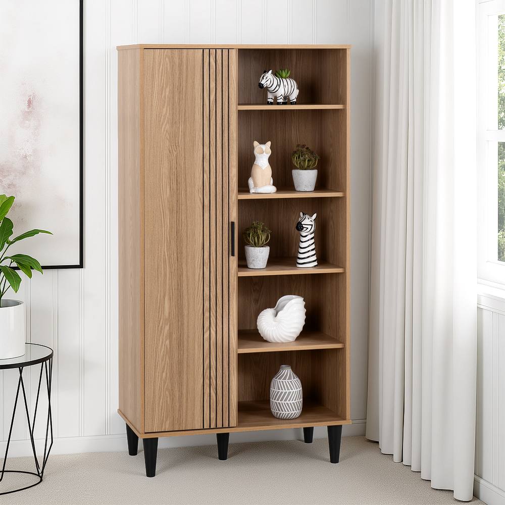 Seconique Tessa 1 Door Bookcase Unit in Natural
