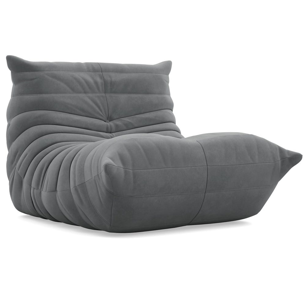 Ligne Roset Togo Fireside Alcantara Steel Grey