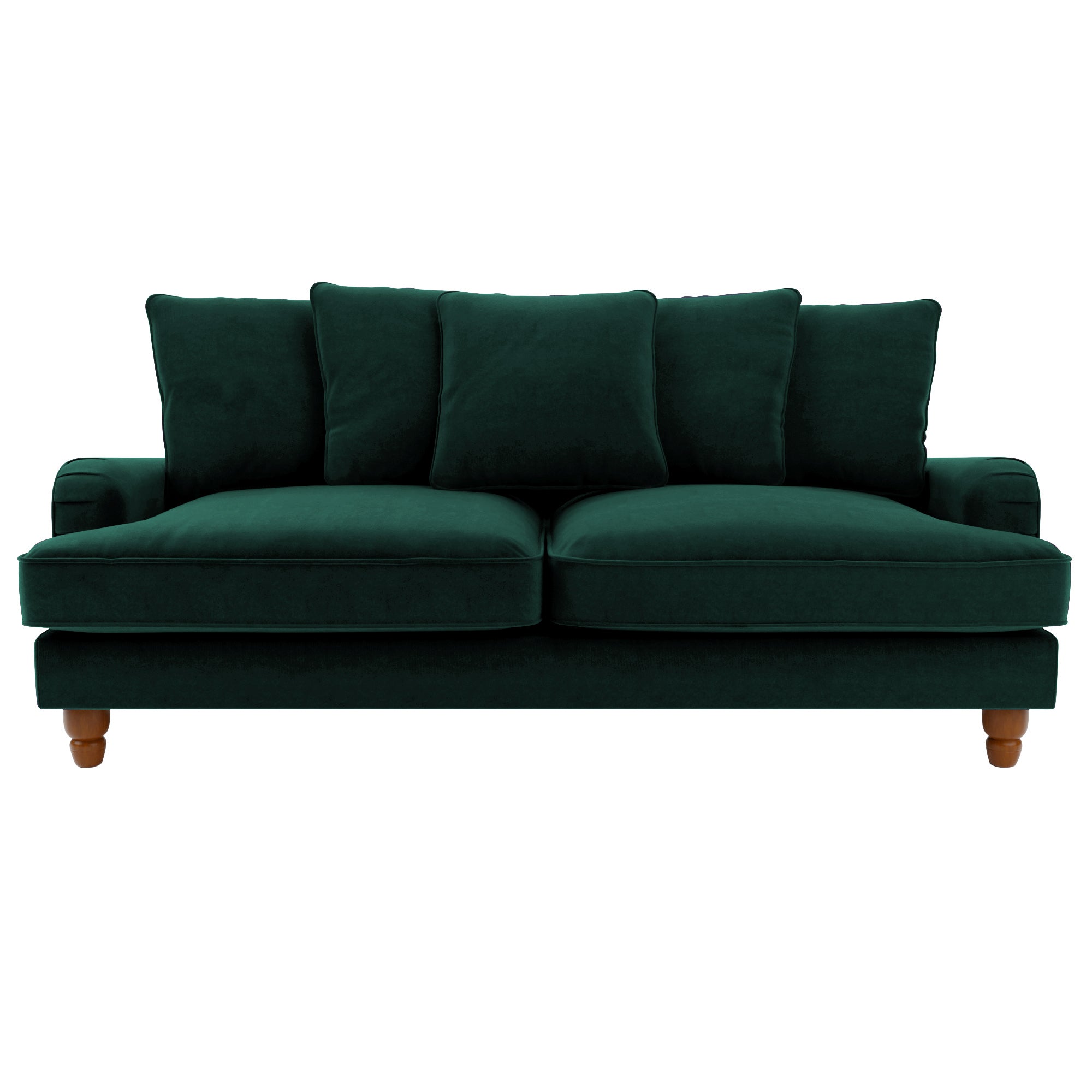 Beatrice Scatter Back Velvet 3 Seater Sofa Bed Green