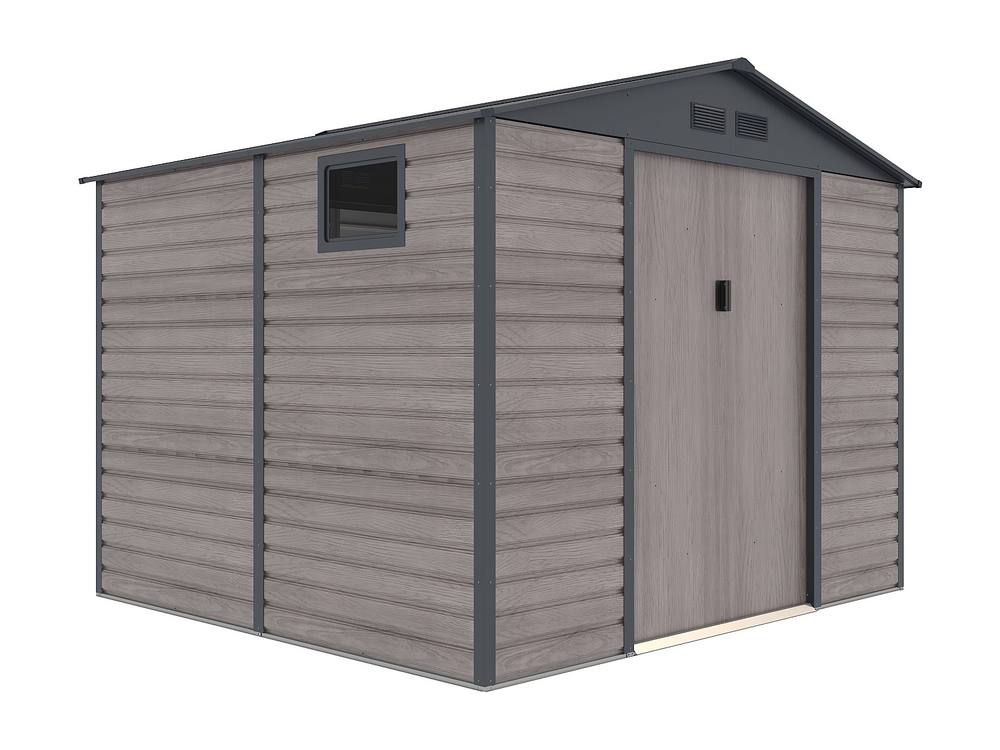 Vente-unique Garden Shed - 7.17 M² - Galvanised Steel With Grey Wood Effect 5