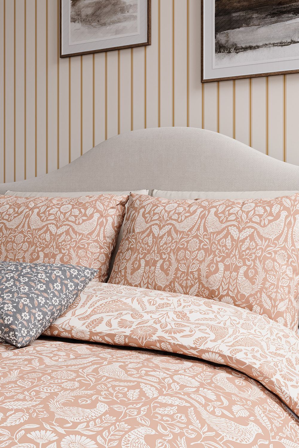 Helena Springfield 'Pheasants' Cotton Duvet Cover Set in Copper 2