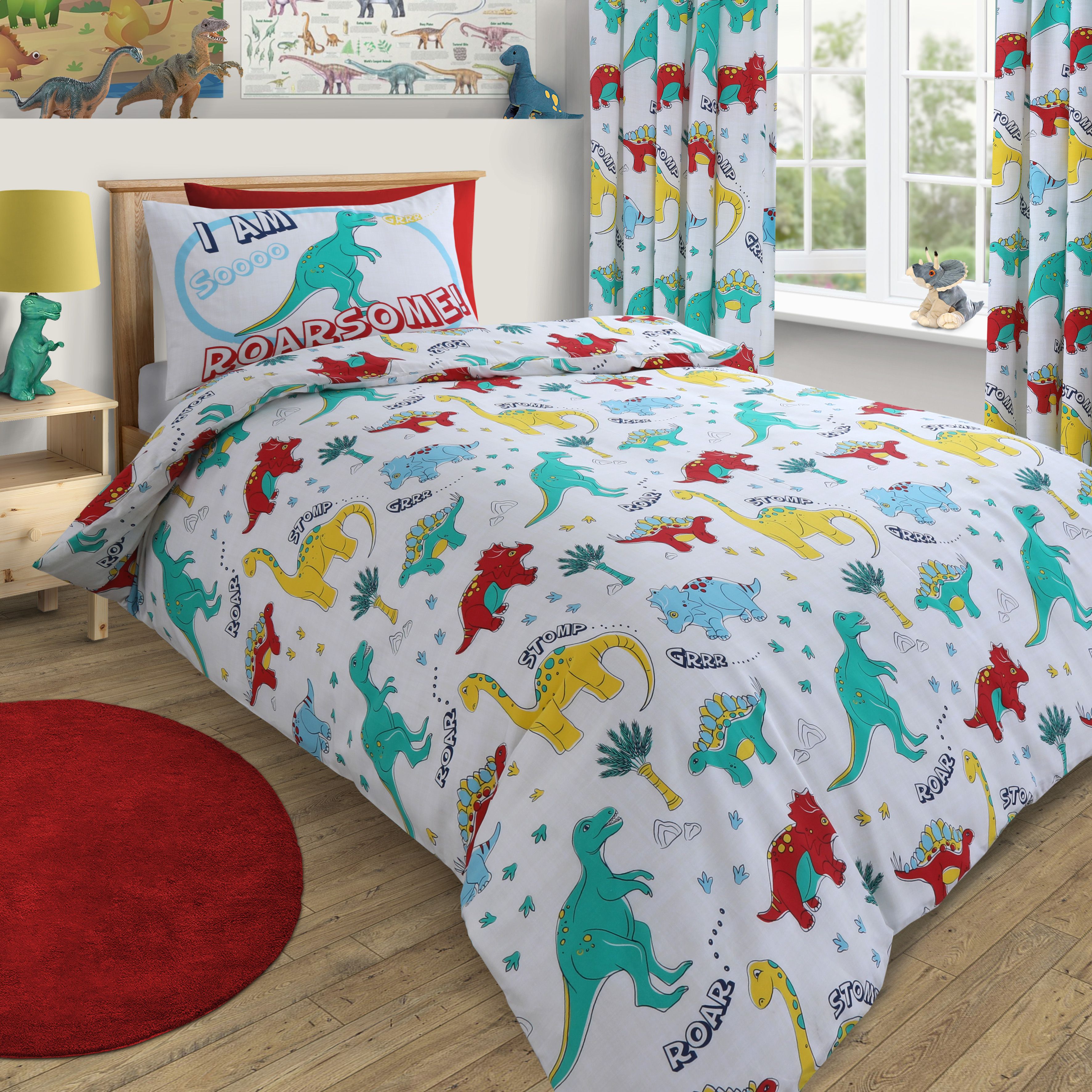 Velosso Dinosaur Cotton Rich Printed Duvet Cover & Pillowcase Set