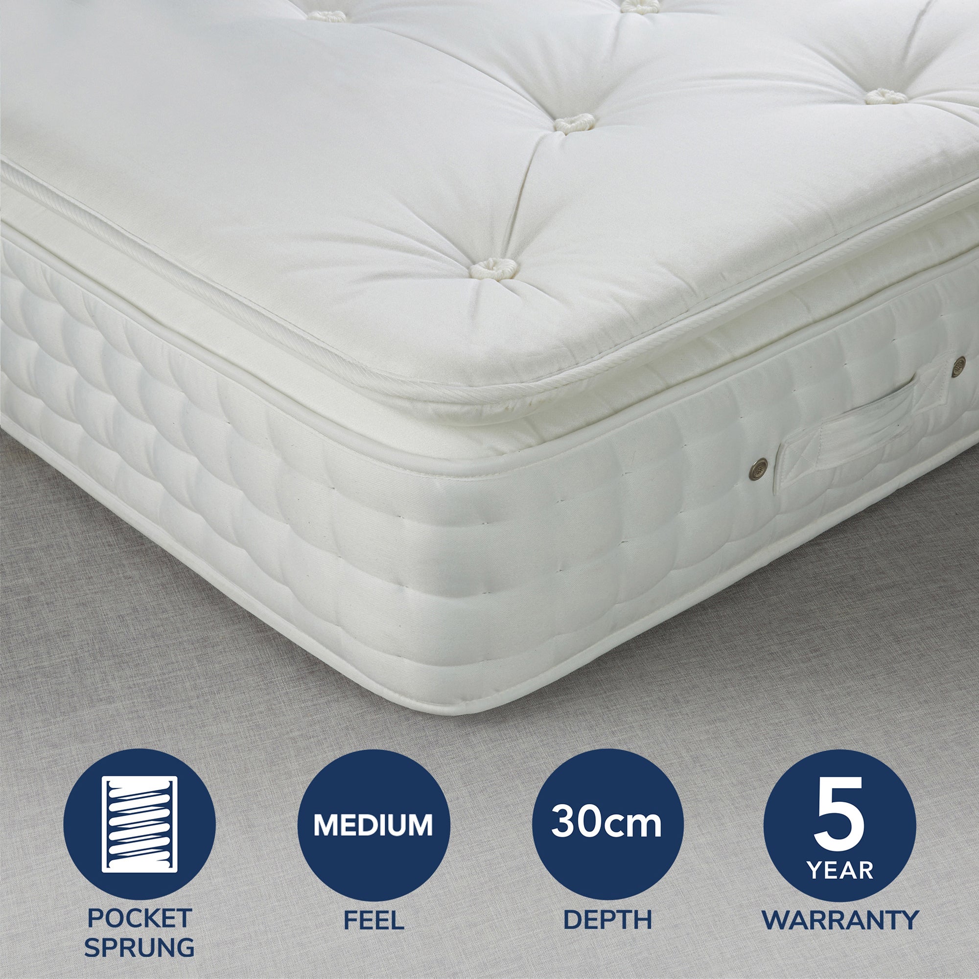 Fogarty Medium SuperFull Pillowtop 2000 Pocket Sprung Mattress White