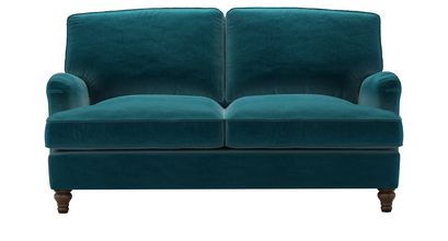 Bluebell 2 Seat Sofa Bed in Deep Turquoise Cotton Matt Velvet - sofa.com