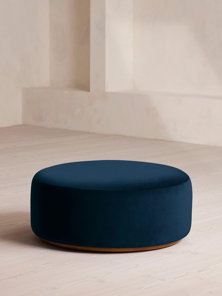 Aline Ottoman, Velvet, Royal Blue