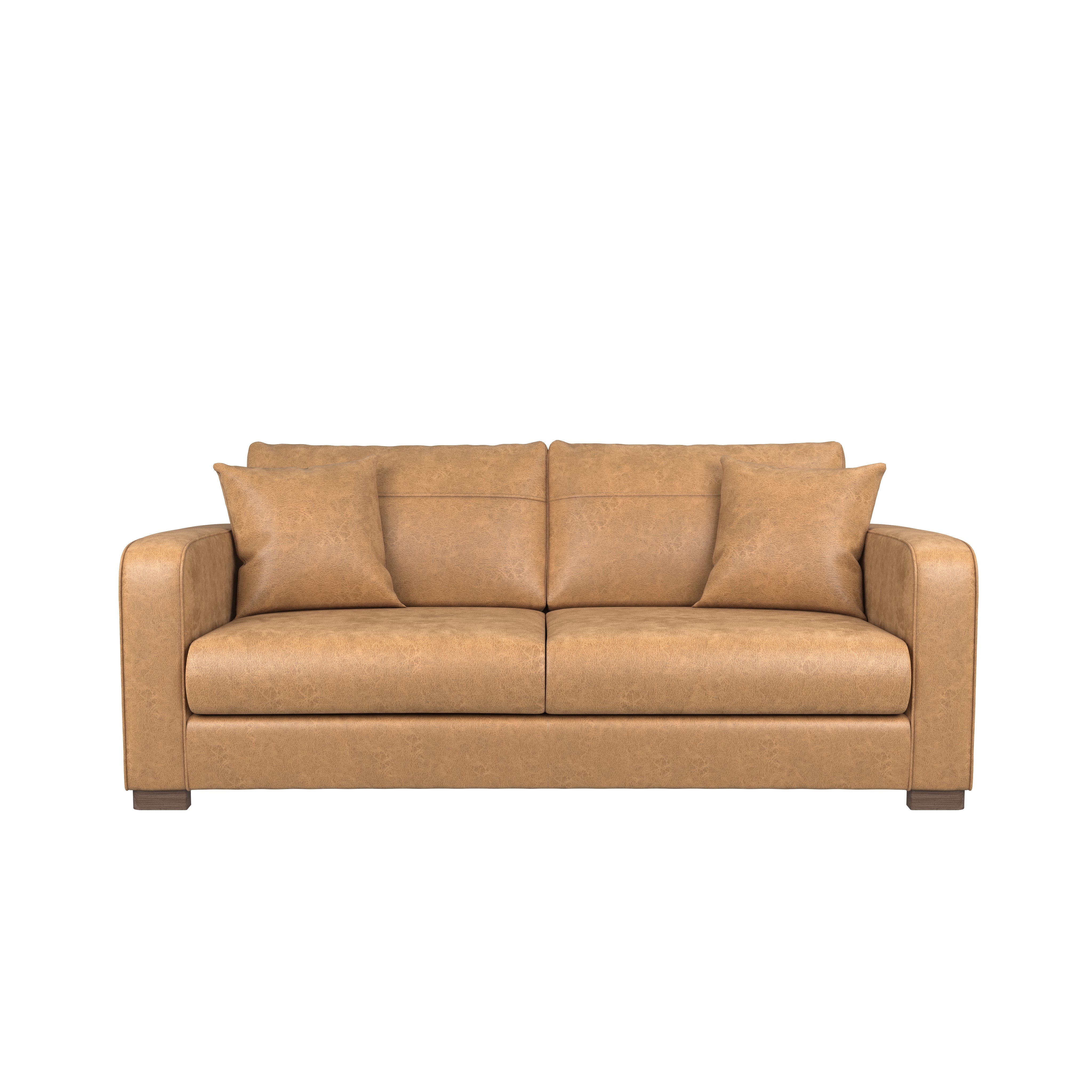 Carson Faux Leather 3 Seater Sofa Brown