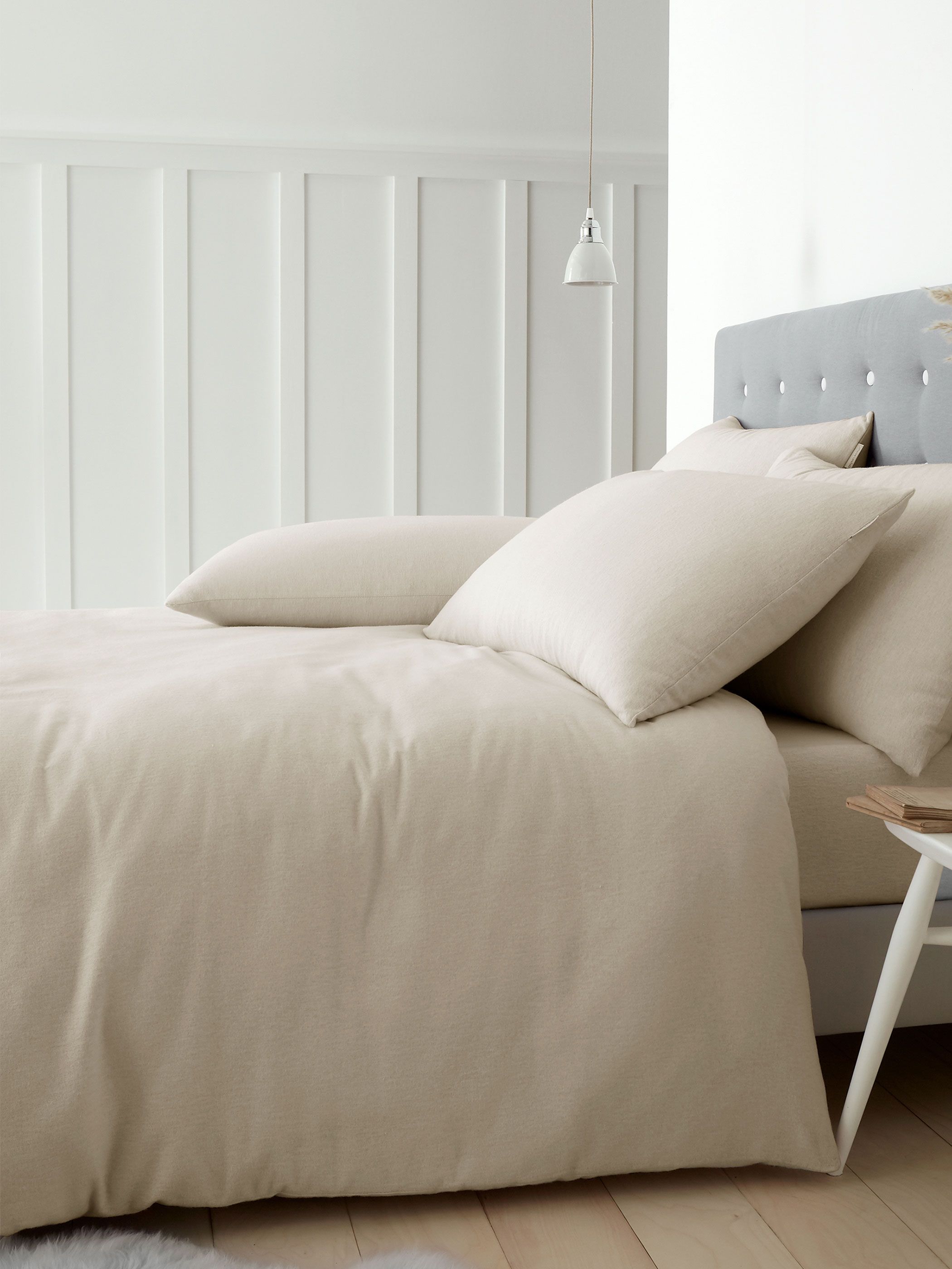 Catherine Lansfield 'Brushed Cotton' Duvet Cover Set in Cream