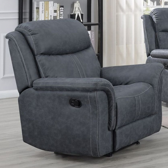 Proxima Fabric Lounge Chaise Armchair In Slate Grey