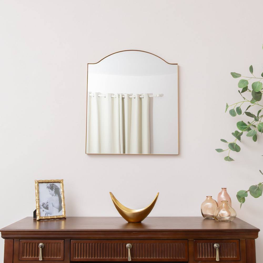 Melody Maison Antique Gold Metal Framed Wall Mirror - 50cm X 65cm