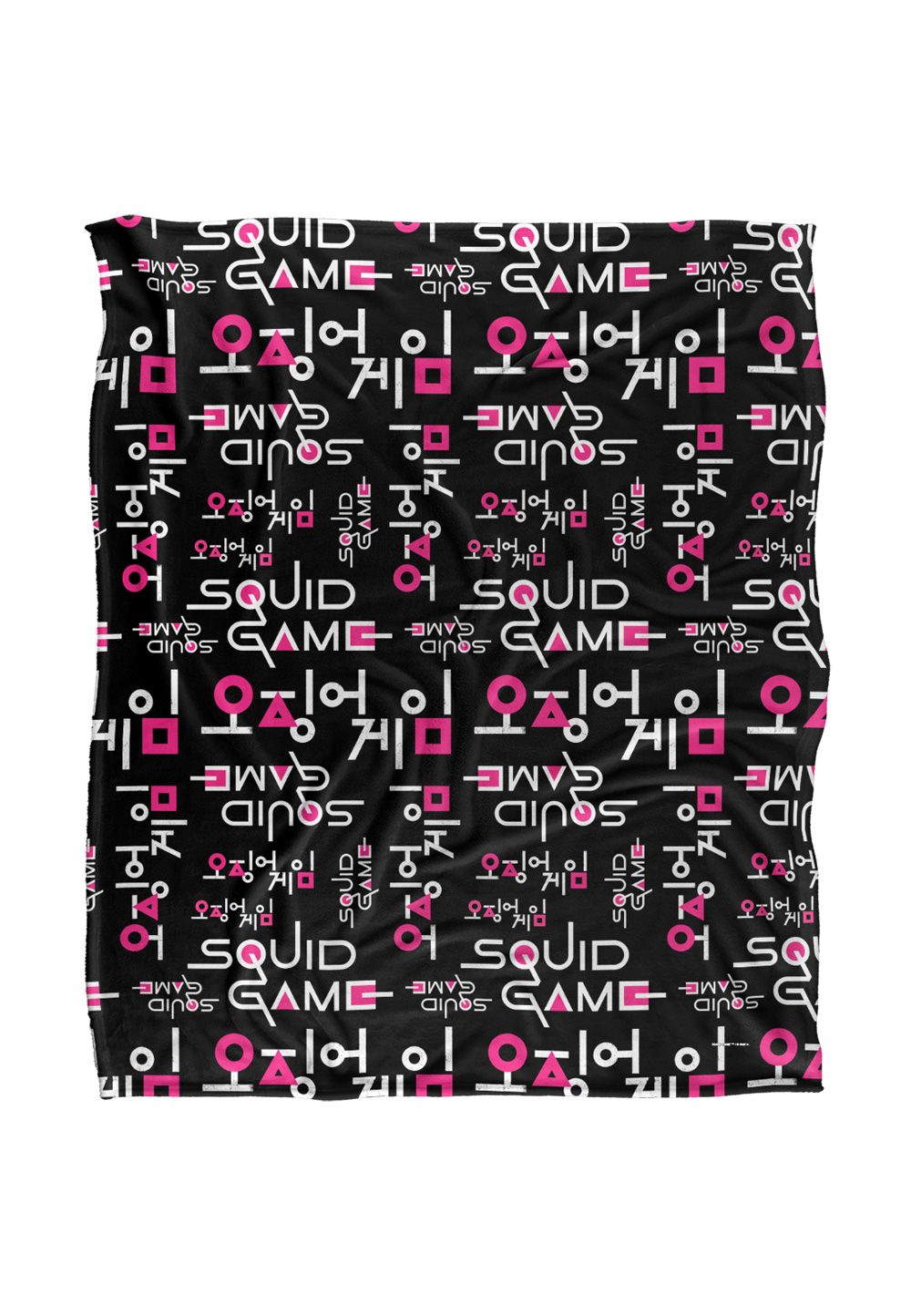 Netflix Squid Game Logo Pattern Officially Licensed Silky Touch Super Soft Throw Blanket 152 x 127 cm in White