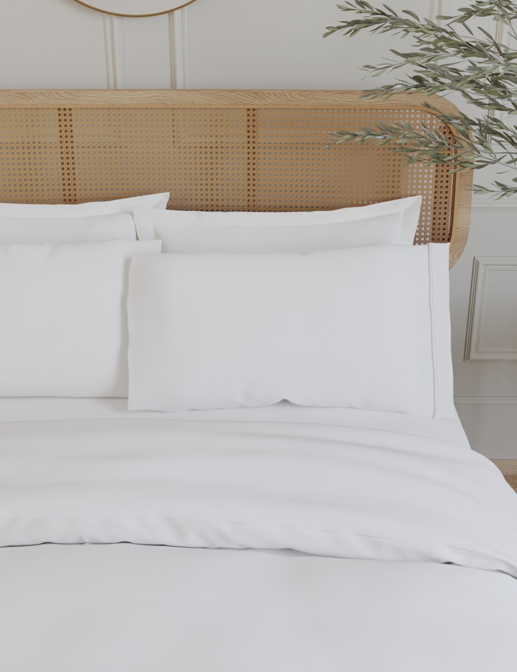 M&S 2 Pack Egyptian Cotton 230 Thread Count Crisp Pillowcases Ice White