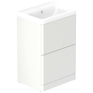 Nexa By VADO Veva Dusk White Freestanding Vanity Unit & Ceramic Basin - 500mm