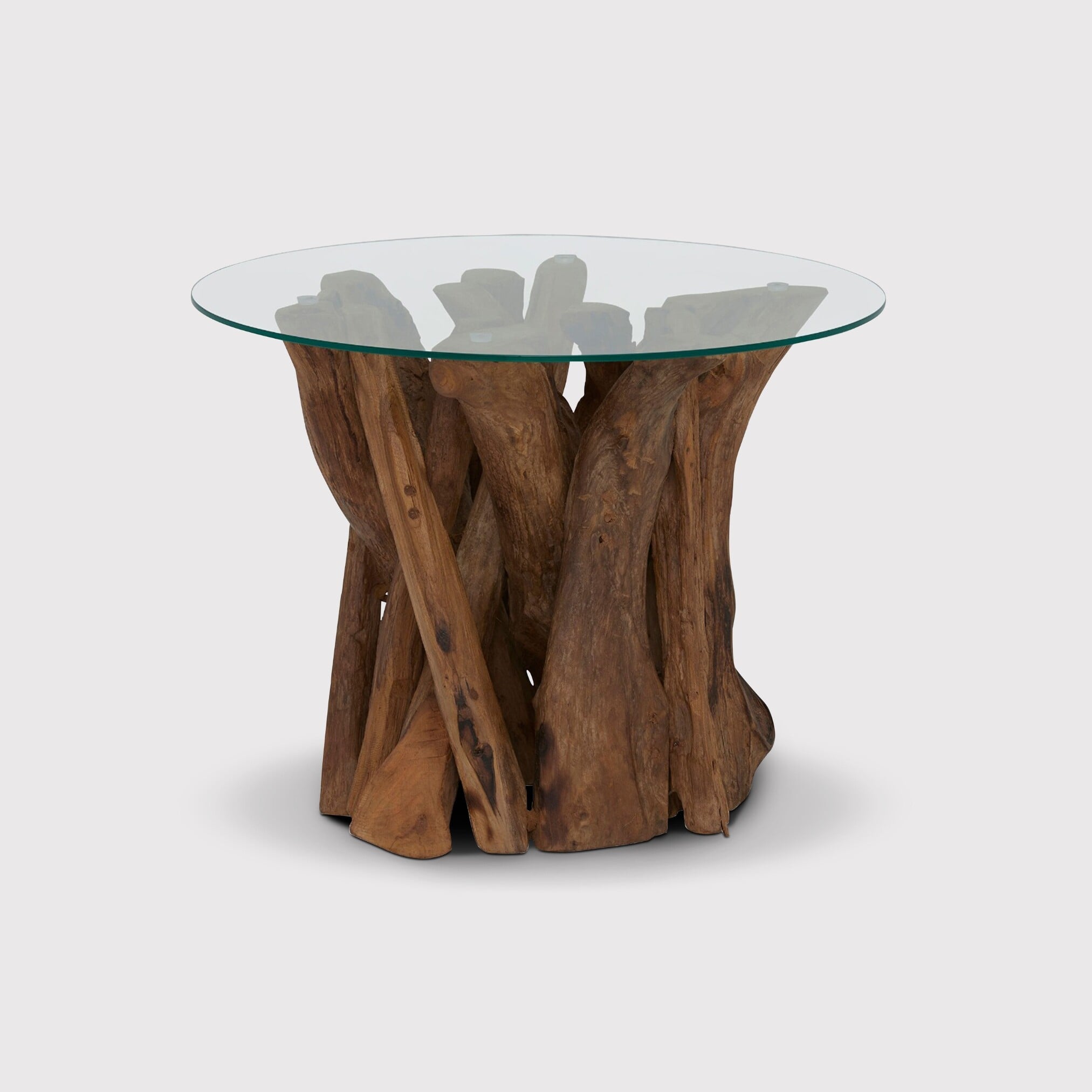 Whinfell Round Lamp Table, Round, Brown Glass | Barker & Stonehouse