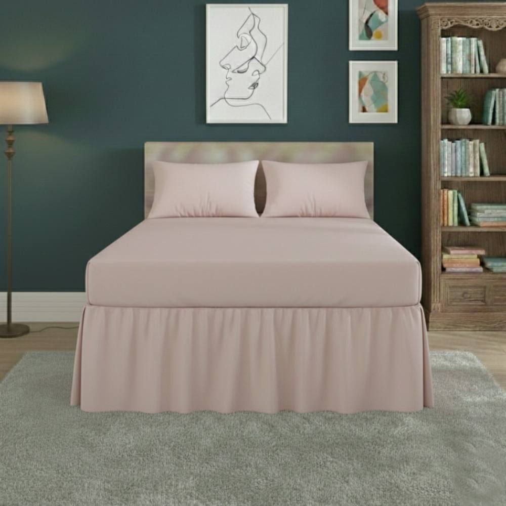 Snug City Fitted Valance Bed Sheet Polycotton Mattress Cover & Frill Easy Care in Pink