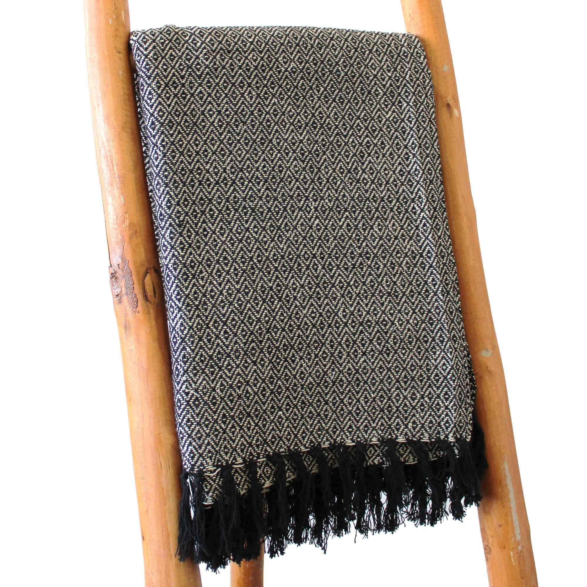 KDMD Boho Comfort Throws - 125x150cm - Charcoal in Black