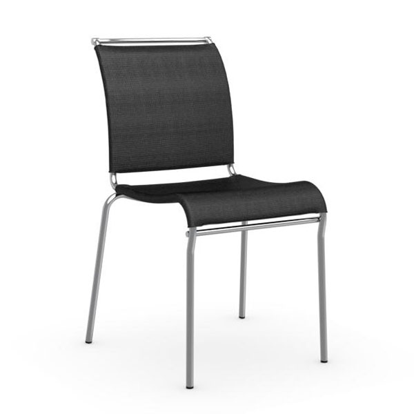 Benbow Stackable Net Fabric Dining Chair - Black - Polyester - W53 x D55 x H84cm - Barker & Stonehouse