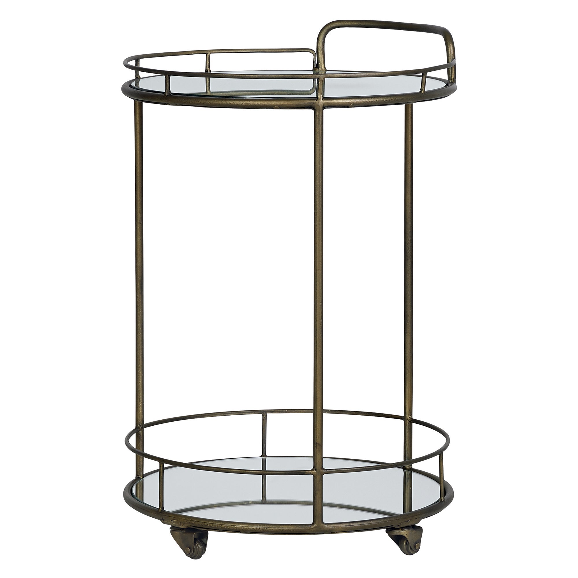 Pimlico Antique Brass Drinks Trolley Gold