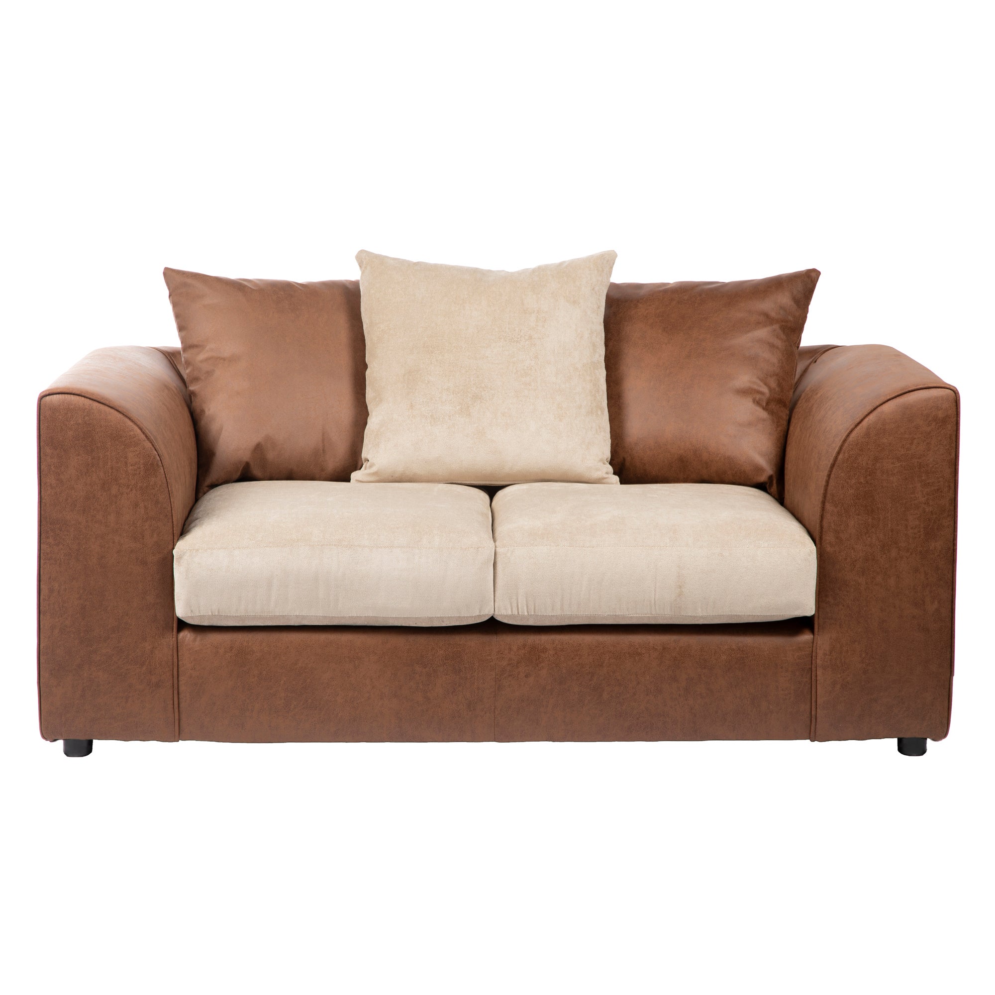 Blake Fabric Combo 2 Seater Sofa Brown