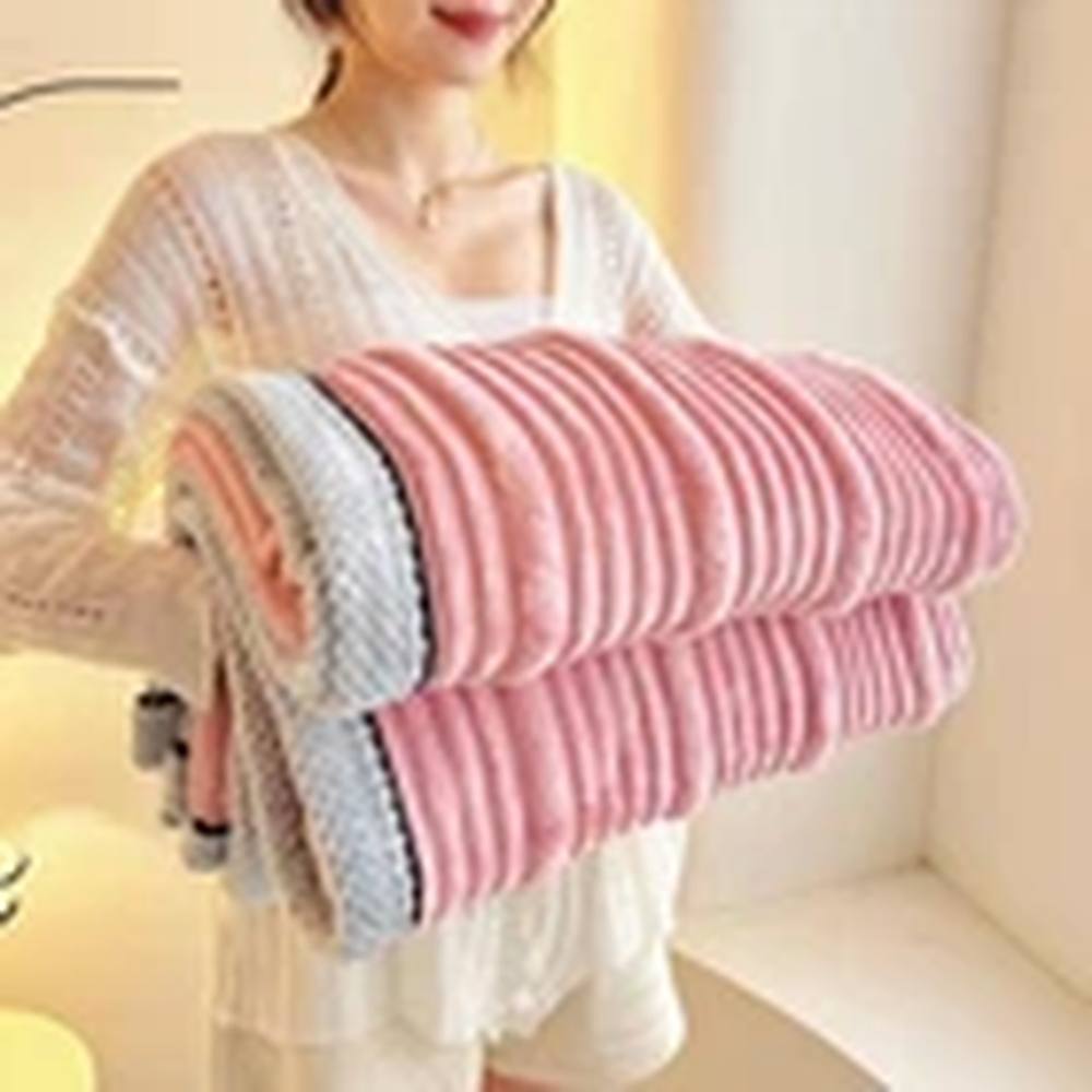 Havendro King - (200cm x 230cm) Pink Soft Fleece Throws Chunky Cord Blanket