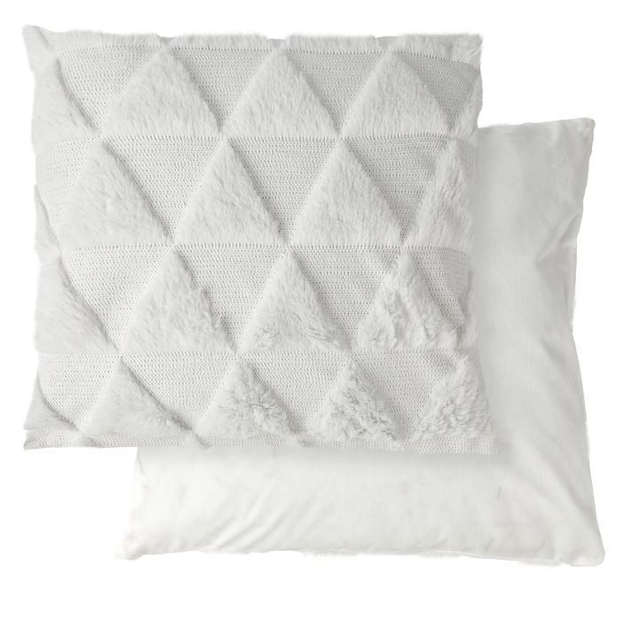 New Edge Blinds Newton Triangle Collection Soft Touch Cushion Cover in White