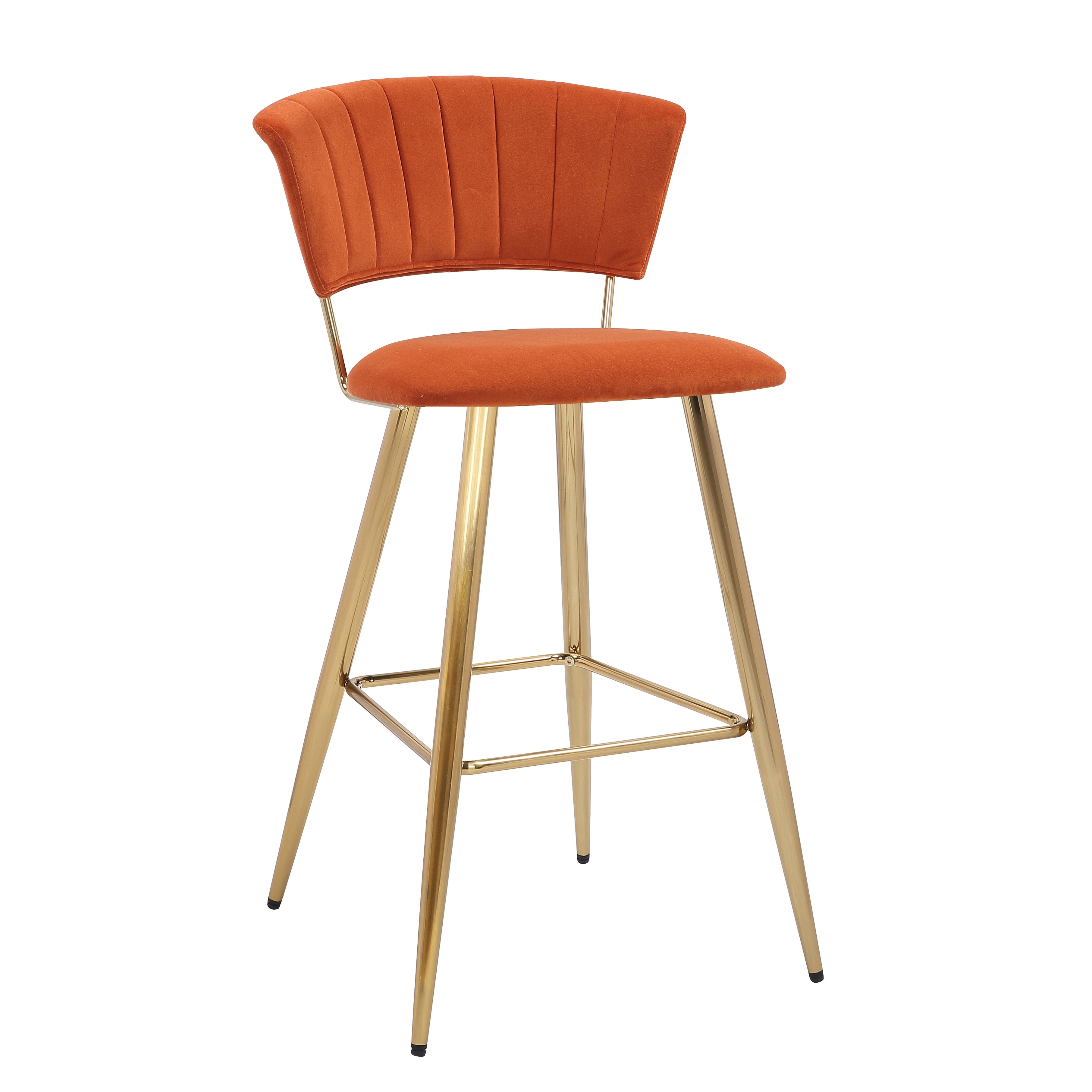 Kendall Velvet Bar Stool Orange