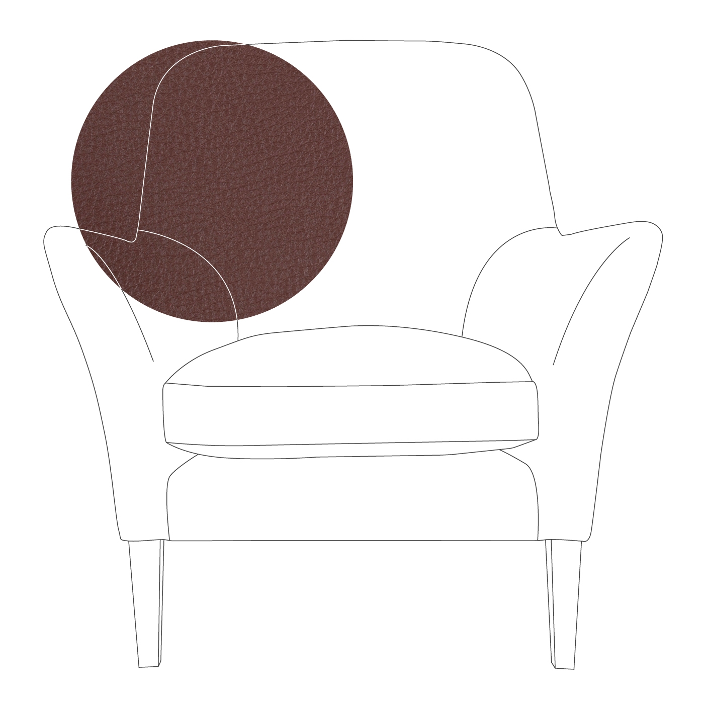 Heal's Wallis Armchair Leather Chocolate Natural Feet