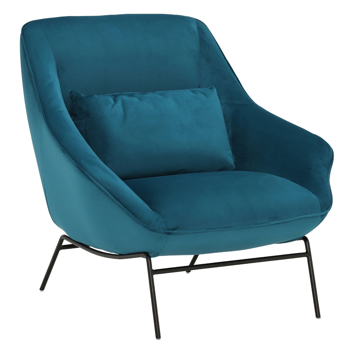 Harper Velvet Armchair, Teal