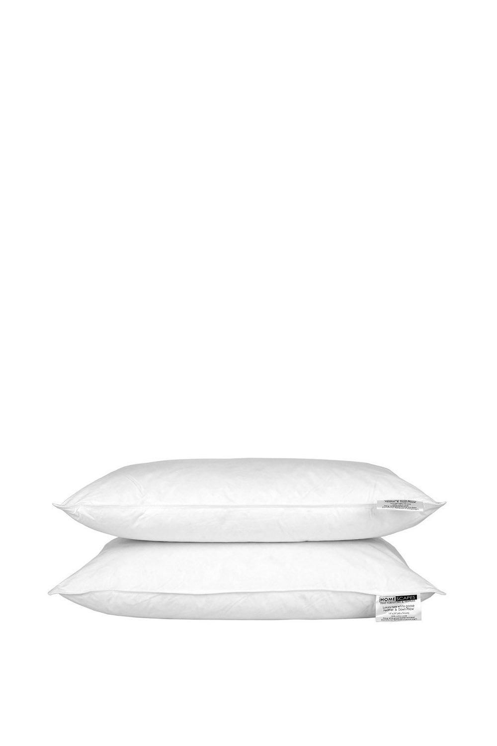 Homescapes Goose Feather & Down Pillow Pair in White