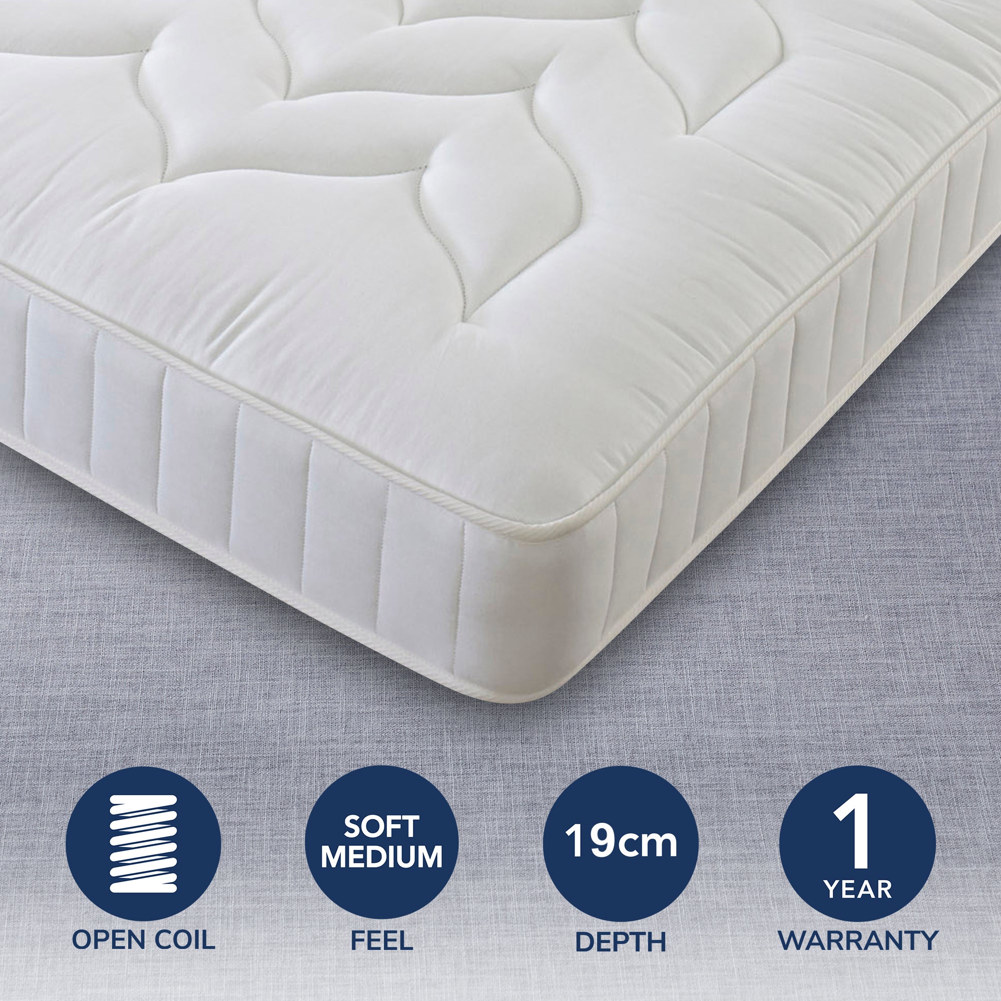 Comfort Master Soft Medium Quilted Mattress White