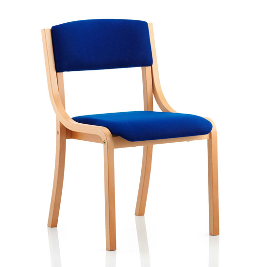 Madrid Fabric Office Visitor Chair In Blue No Arms