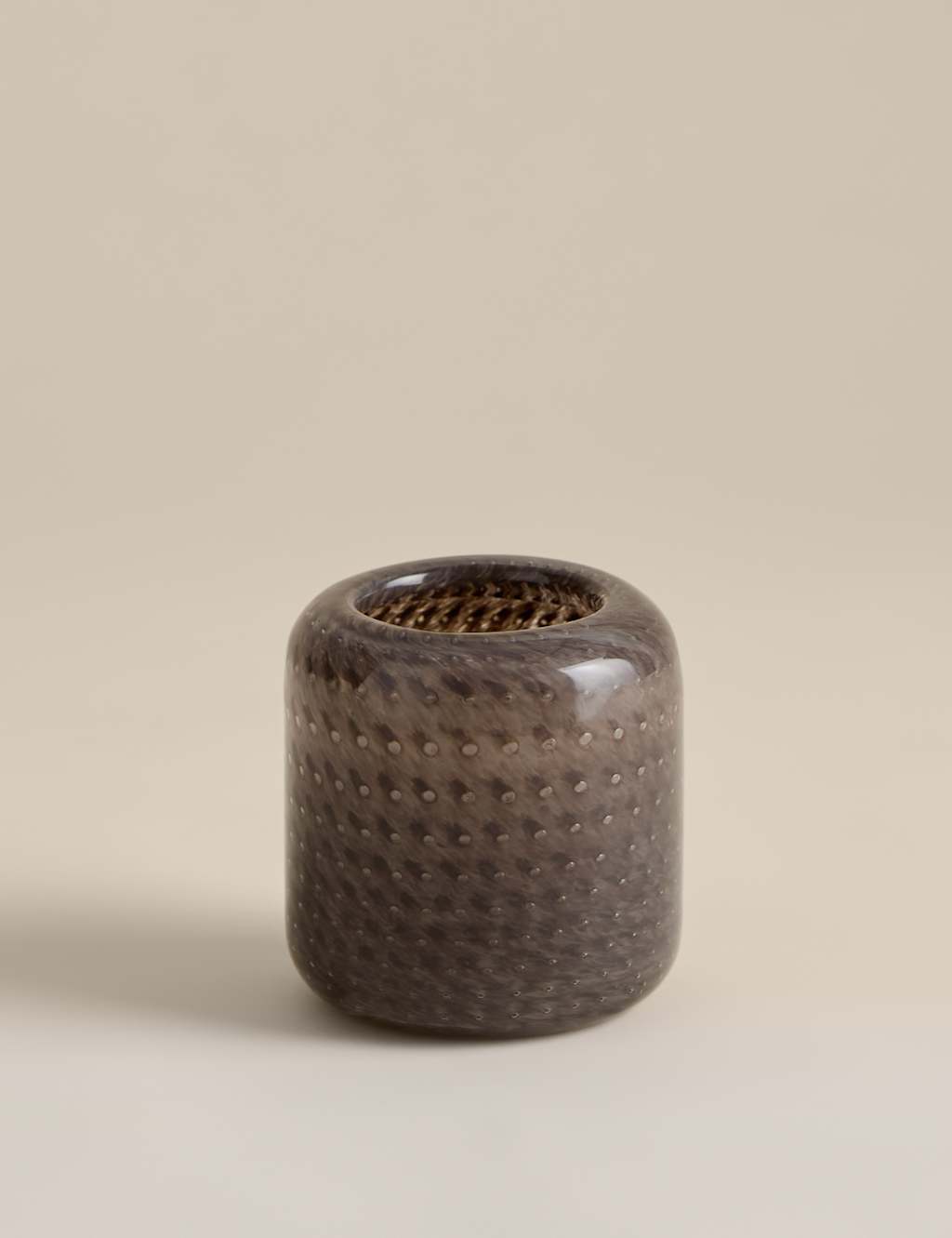 M&S Bubble Decorative Glass Tealight Holder Neutral