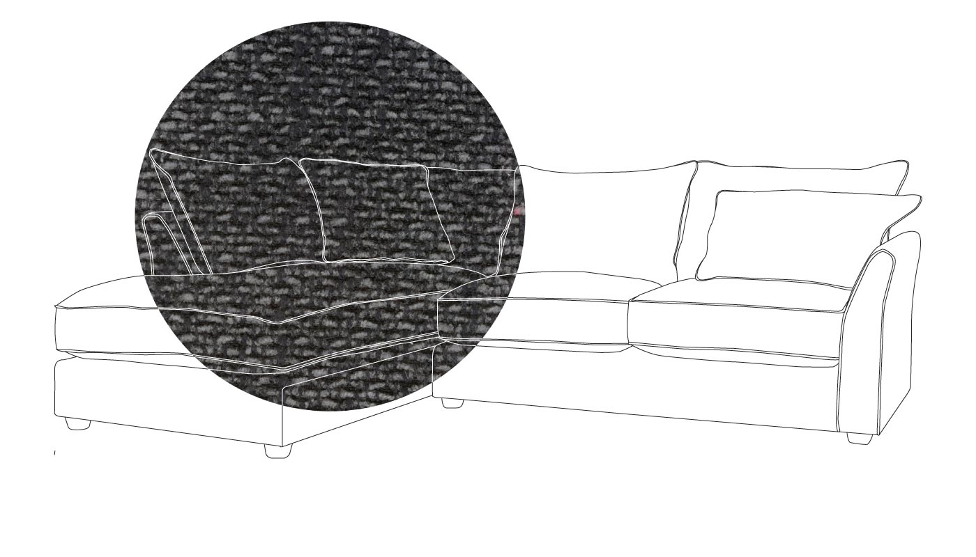 Heal's Tailor Left Hand Facing Corner Sofa Texture Soot Natural Feet