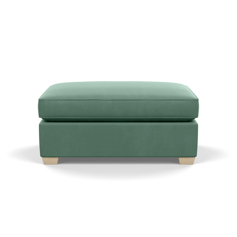 Heal's Torino Footstool Smart Velvet Jade Natural Ash Feet