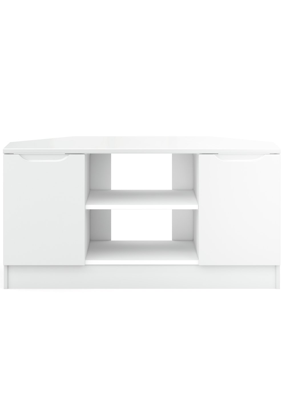 Legato Gloss 2 Door Corner TV Unit - White