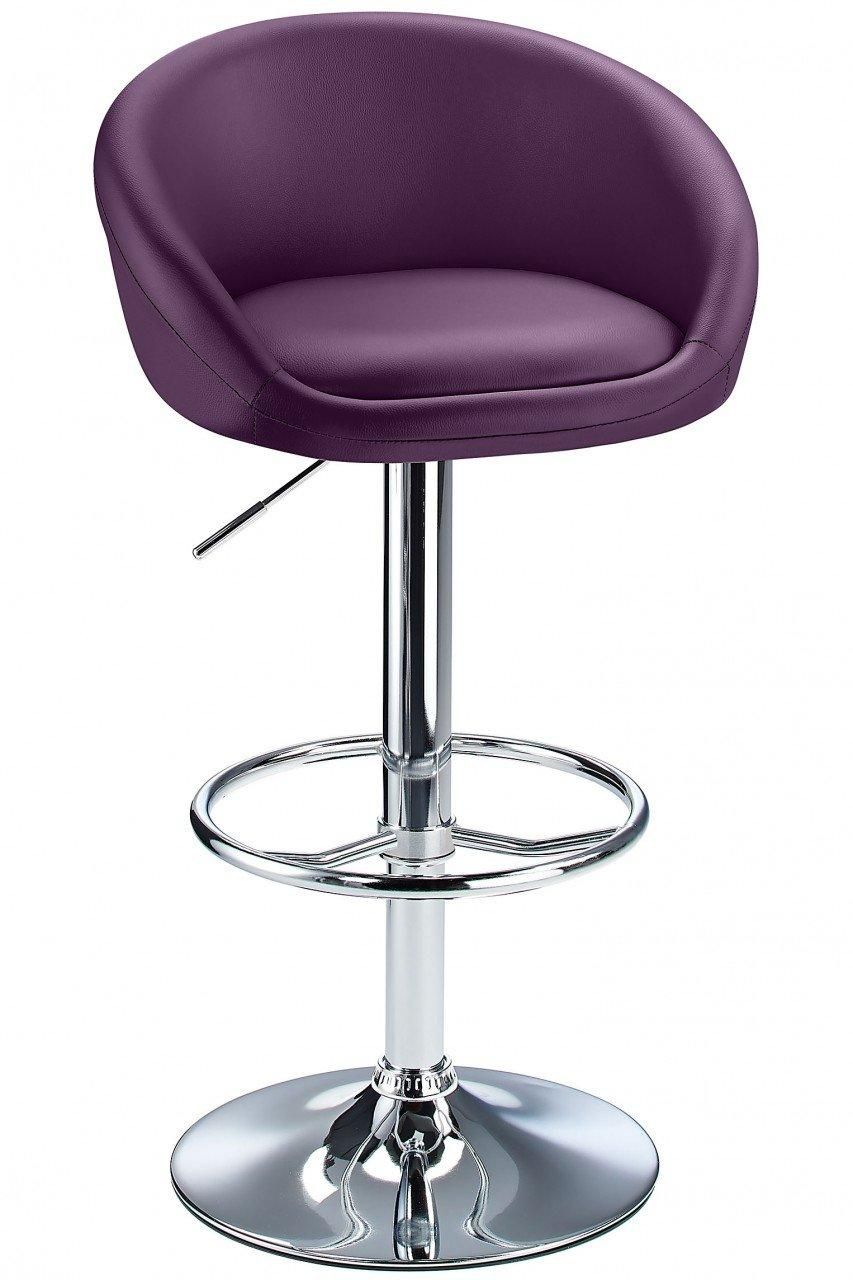netfurniture Lombardy Adjustable Bar Stool Chrome in Purple